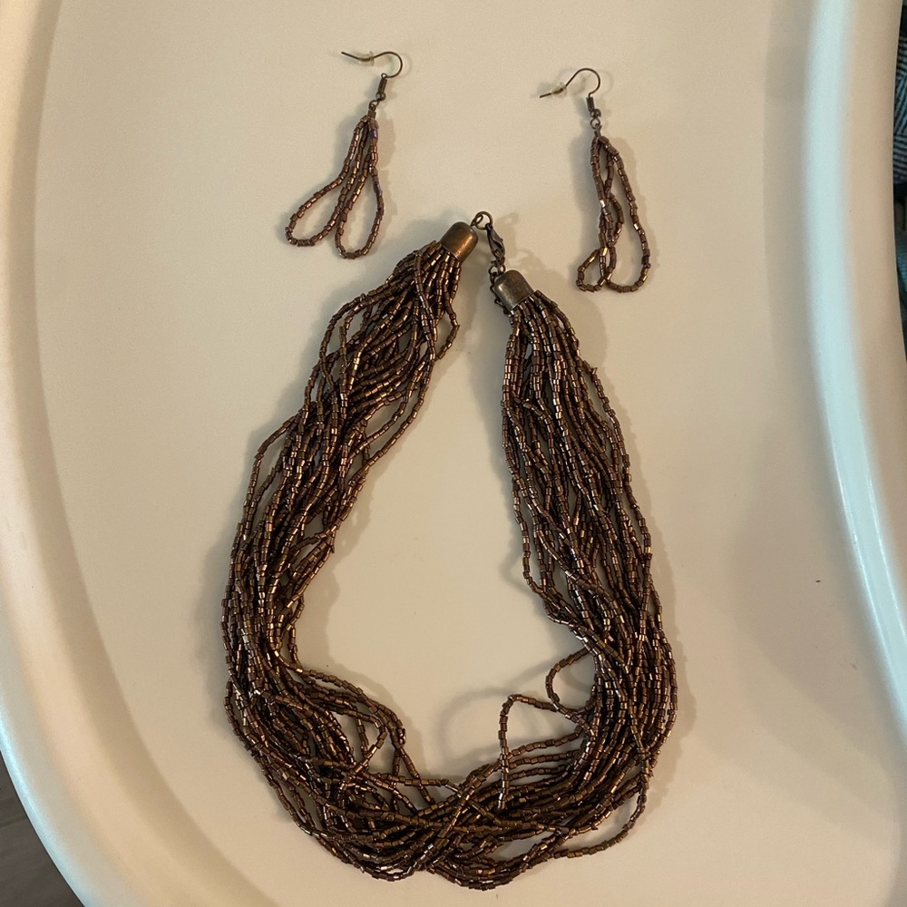Brown beaded necklace